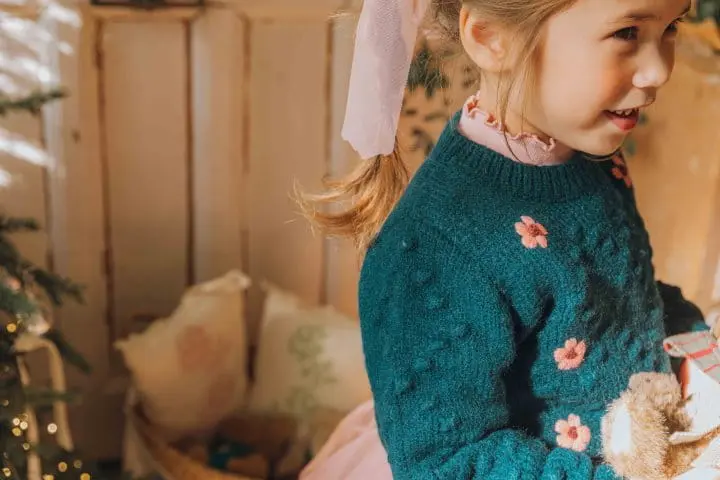 Mumunbaba - Korean Children Fashion - #fashionkids - Flower Knit Tee - 9