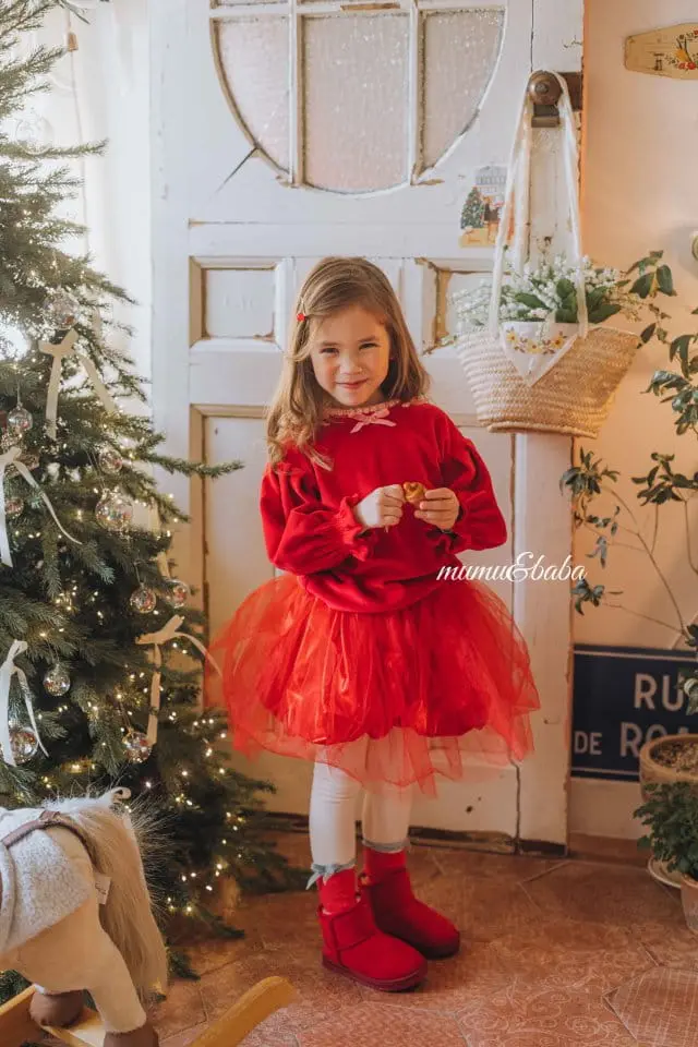 Mumunbaba - Korean Children Fashion - #magicofchildhood - Veloure Ribbon Tee - 7