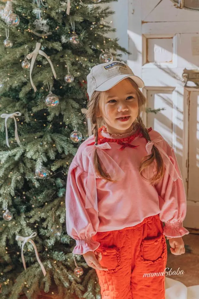 Mumunbaba - Korean Children Fashion - #stylishchildhood - Veloure Ribbon Tee - 12