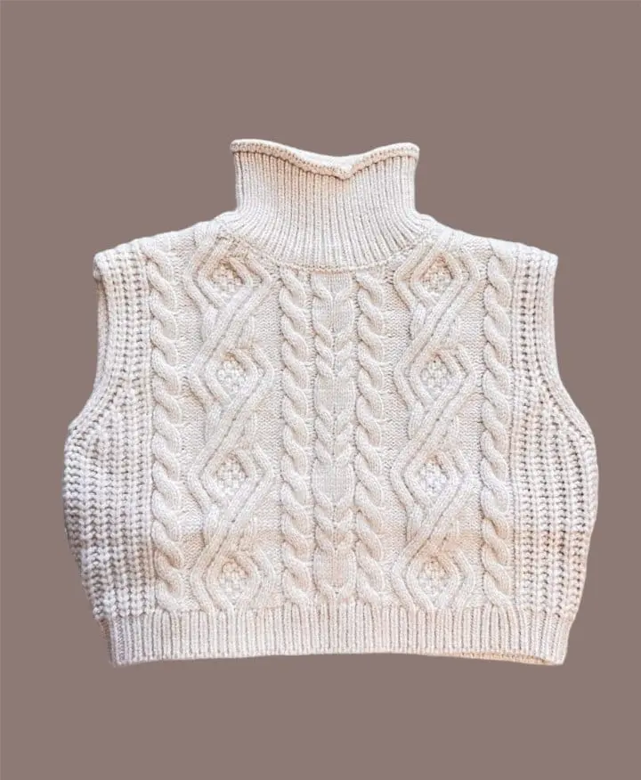 Mumunbaba - Korean Children Fashion - #stylishchildhood - Knit Turtleneck Vest - 8