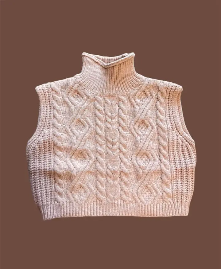 Mumunbaba - Korean Children Fashion - #todddlerfashion - Knit Turtleneck Vest - 6