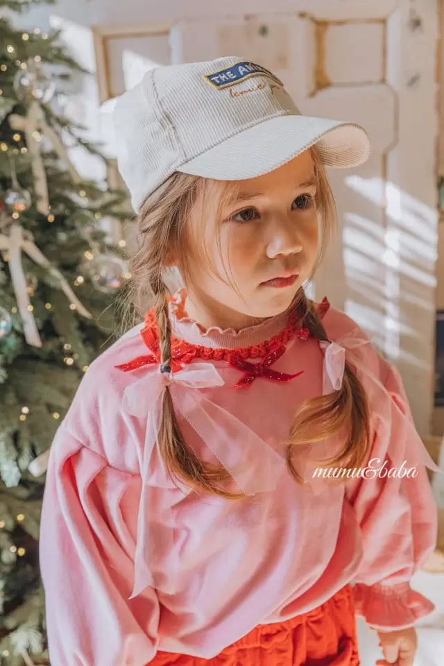 Mumunbaba - Korean Children Fashion - #toddlerclothing - Veloure Ribbon Tee - 11
