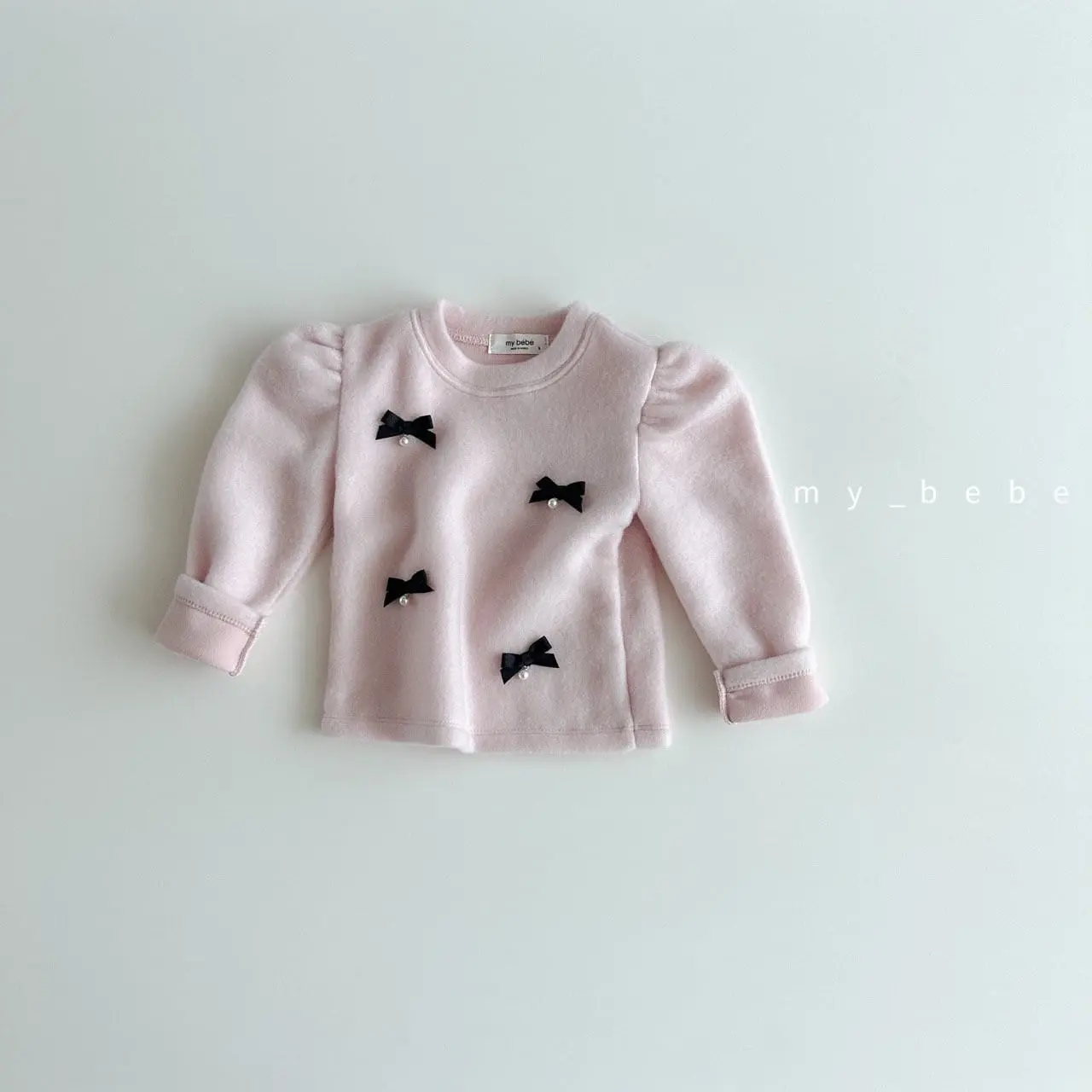 My Bebe - Korean Baby Fashion - #babyboutique - Ribbon Bell Puff Tee
