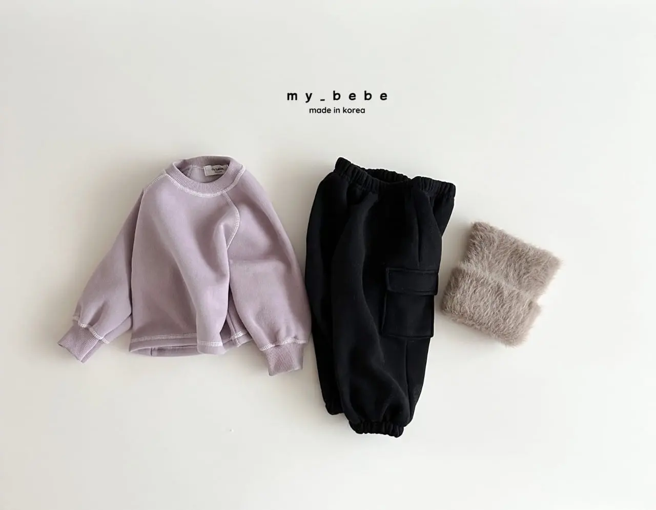 My Bebe - Korean Baby Fashion - #babygirlfashion - Cargo Fleece Pants - 11