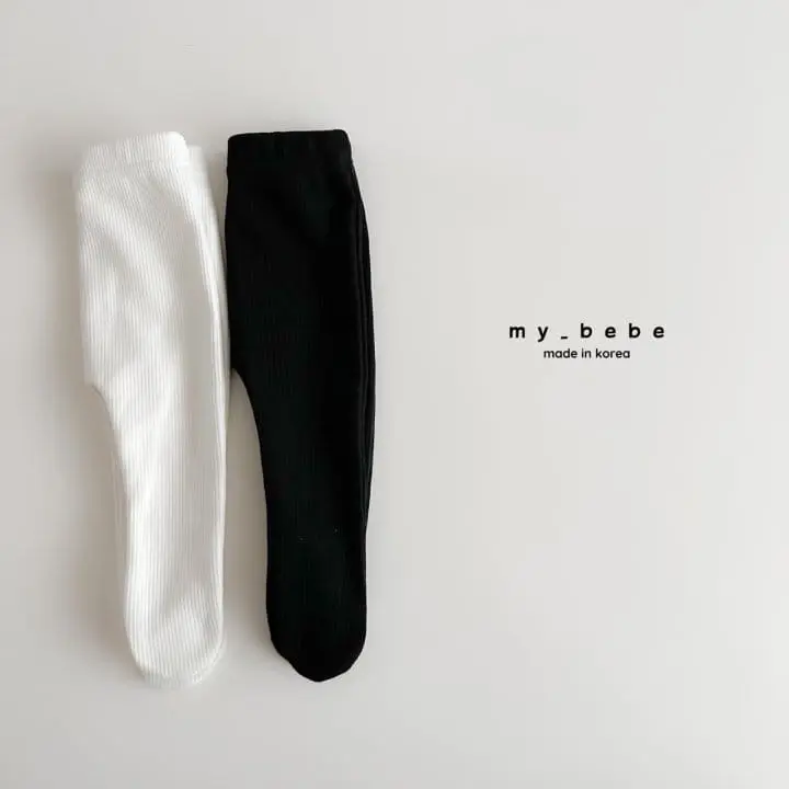 My Bebe - Korean Baby Fashion - #babygirlfashion - Basic Rib Foot Leggings - 5