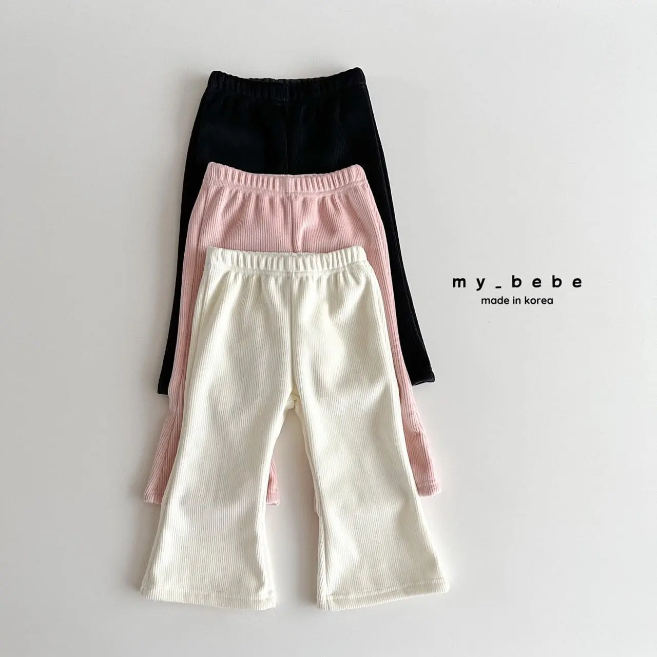 My Bebe - Korean Baby Fashion - #babyoninstagram - Rib Fleece Bootscut Pants - 12
