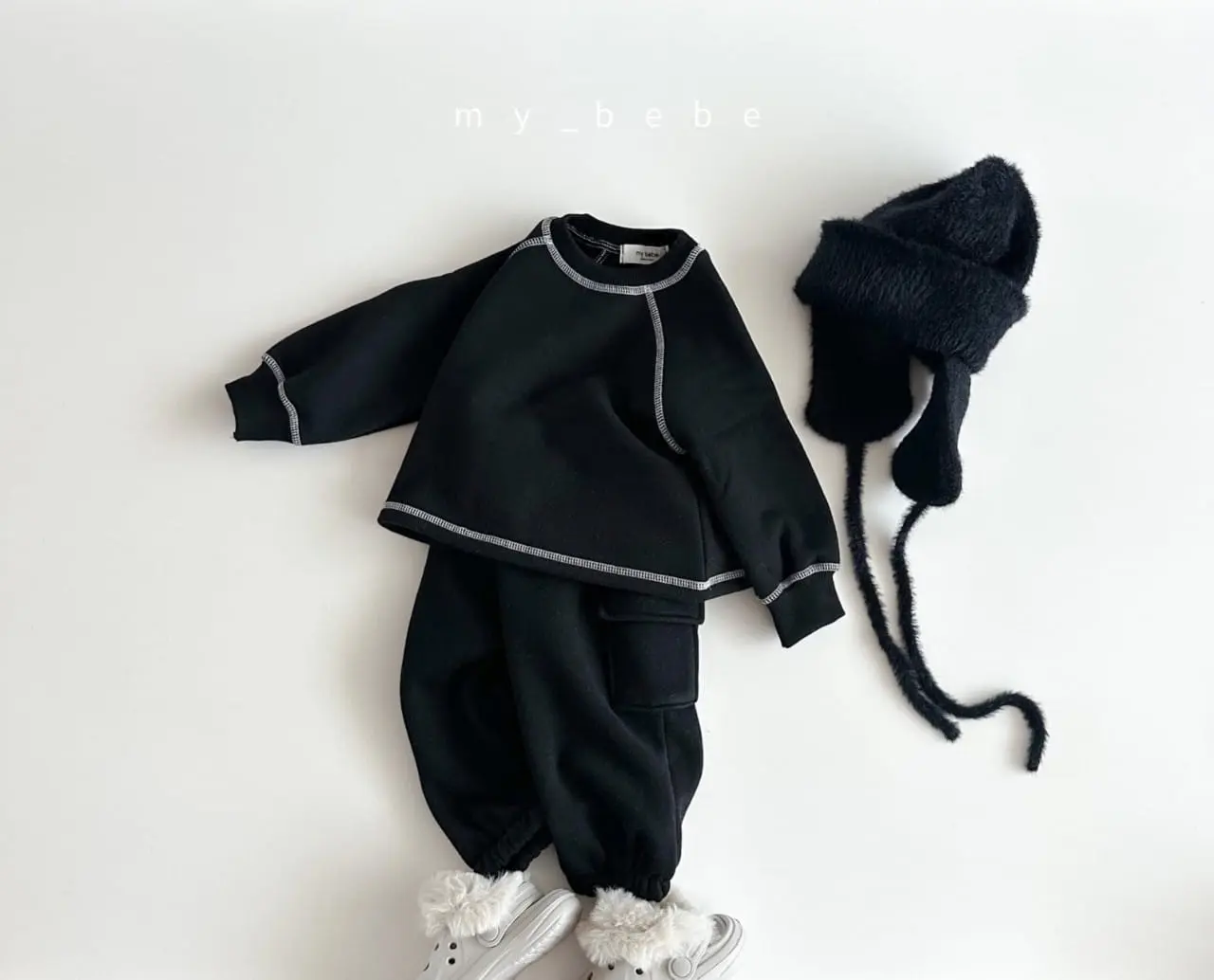 My Bebe - Korean Baby Fashion - #babywear - Cargo Fleece Pants - 2