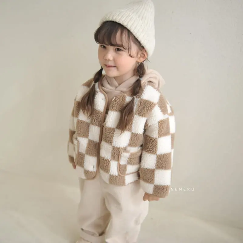 Neneru - Korean Baby Fashion - #babyboutique - Half Check Jacket - 4