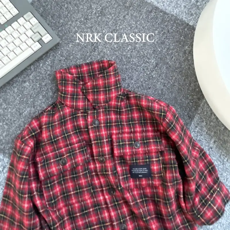 Nrk - Korean Children Fashion - #Kfashion4kids - Fleece Check Shirt - 4