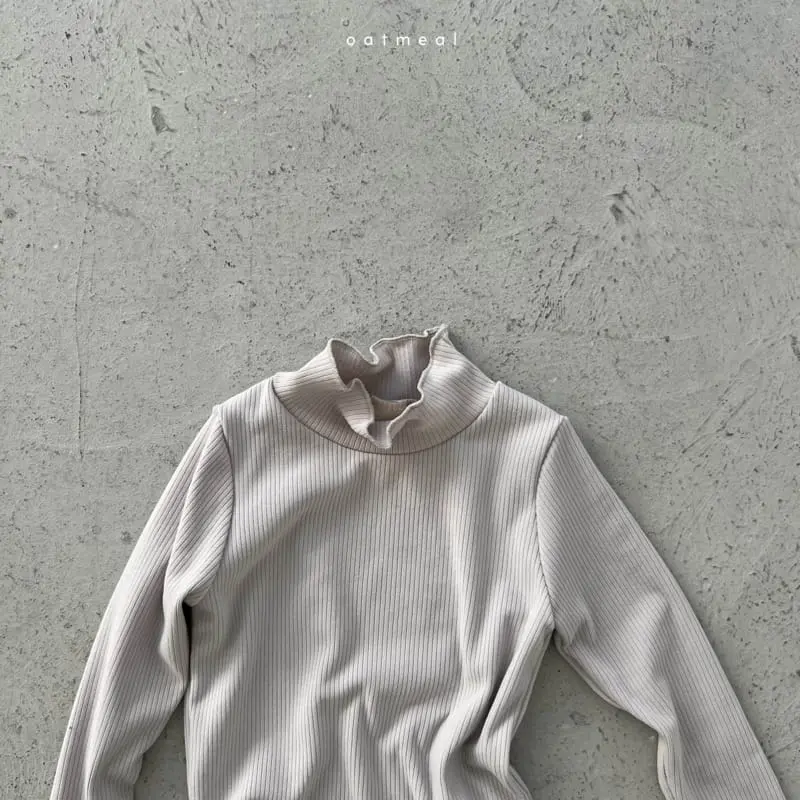 Oatmeal - Korean Children Fashion - #childofig - Mood Turtleneck Tee