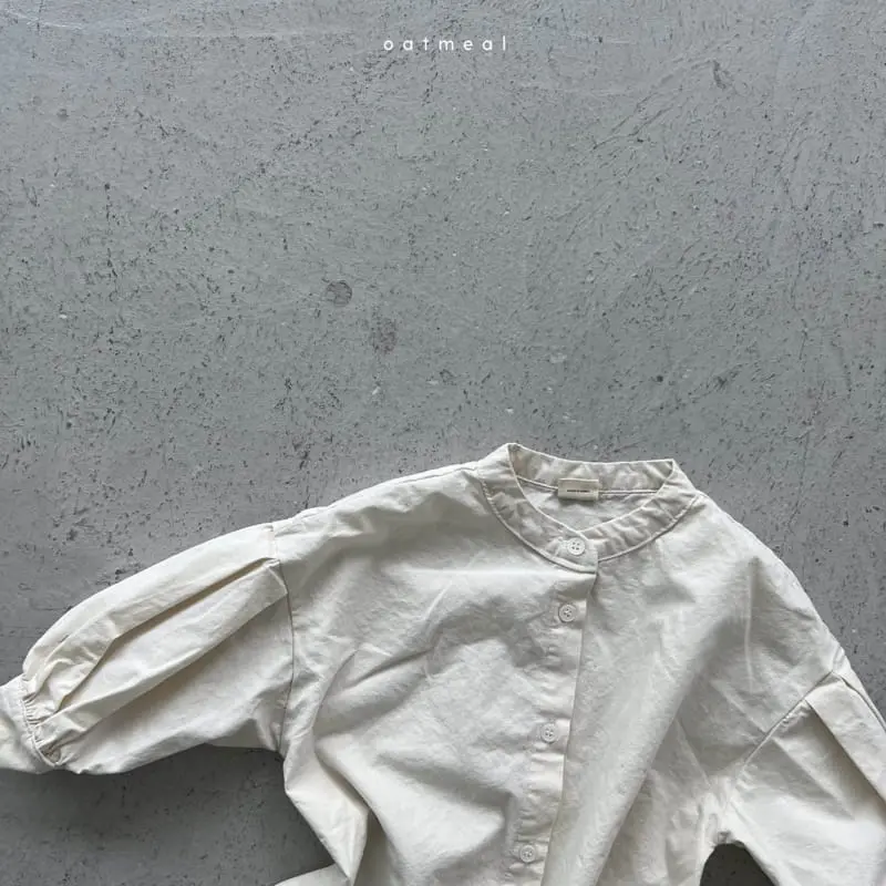 Oatmeal - Korean Children Fashion - #magicofchildhood - Embo Balloon Blouse - 2