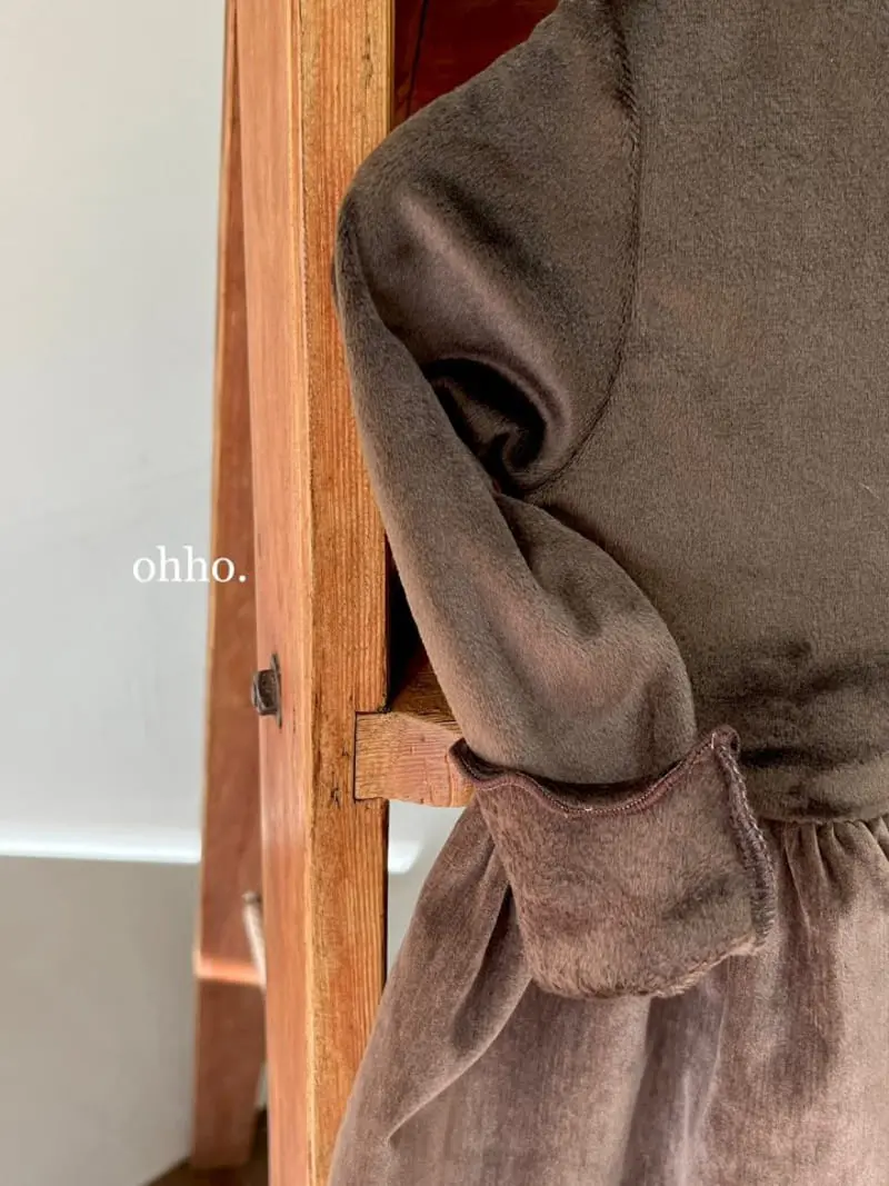 Ohho - Korean Children Fashion - #childofig - Sesil Velvet One-pece - 3