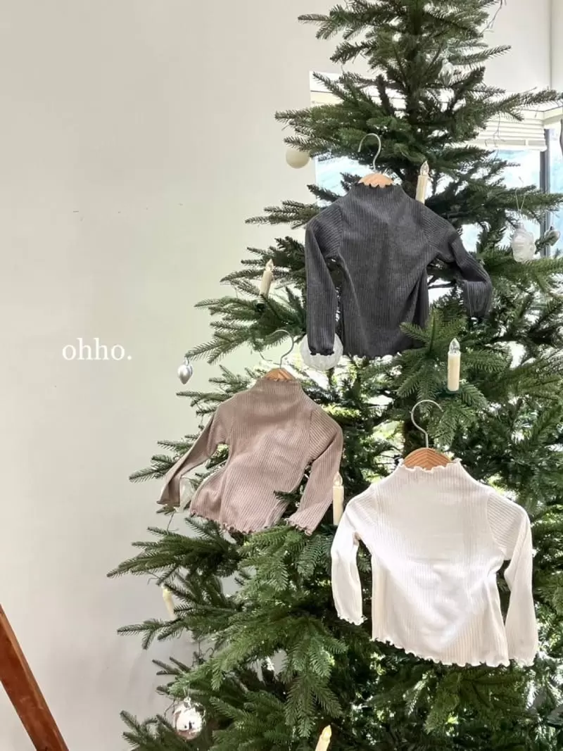 Ohho - Korean Children Fashion - #kidsshorts - Warm Doce Rib Turtleneck Tee - 11