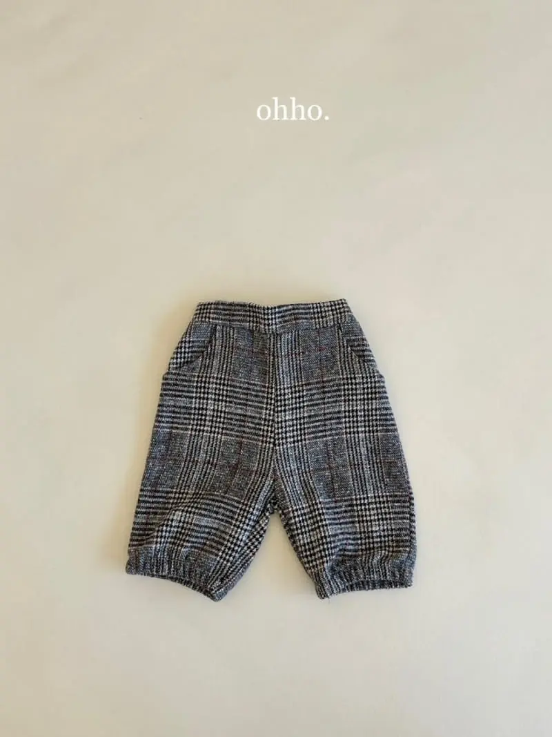 Ohho - Korean Children Fashion - #toddlerclothing - Check Pumpkin Pants - 7
