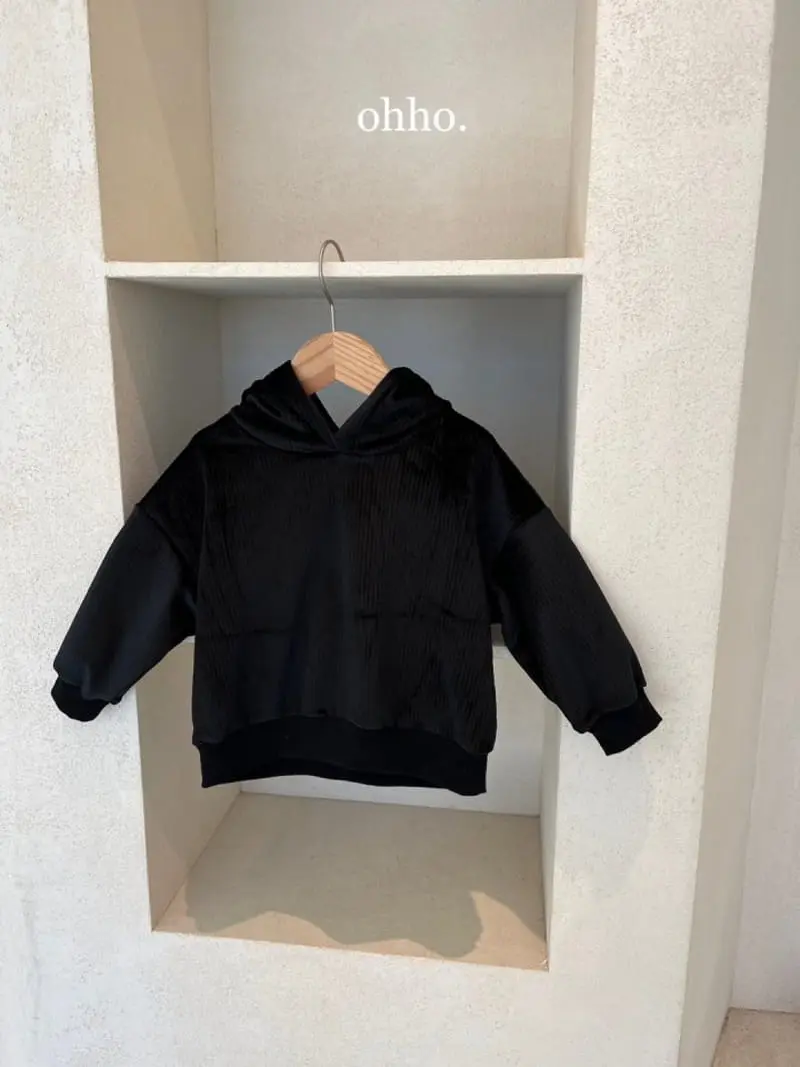 Ohho - Korean Children Fashion - #toddlerclothing - Velvet Hoody Tee - 2