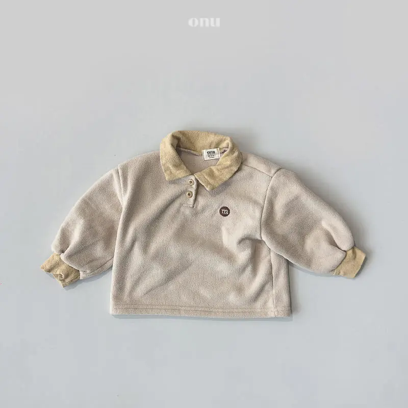 Onu - Korean Children Fashion - #kidsstore - Collar Fleece Tee