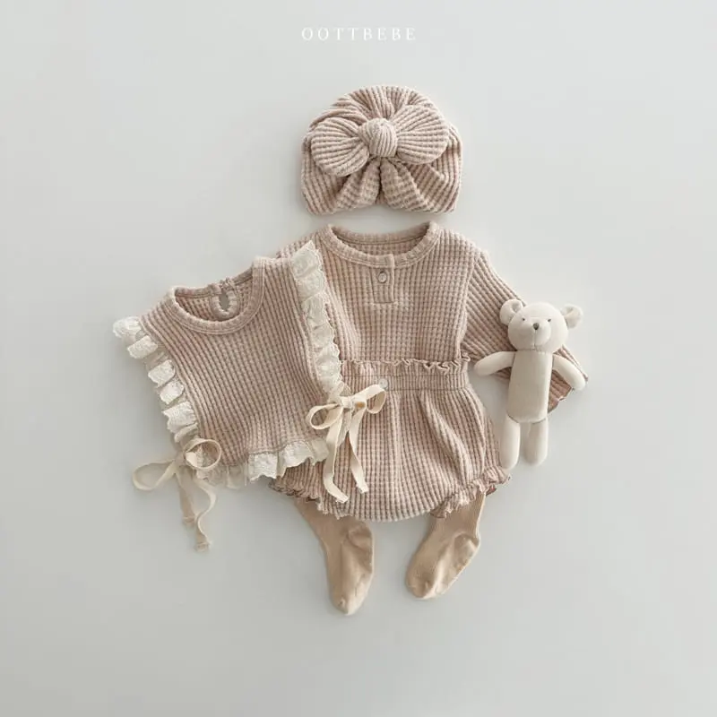 Oott Bebe - Korean Baby Fashion - #babyboutique - Waffle Bloomer Set