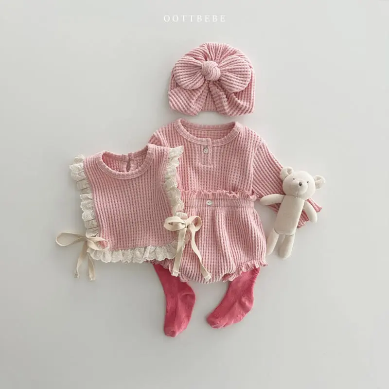 Oott Bebe - Korean Baby Fashion - #babyboutique - Waffle Bloomer Set - 2