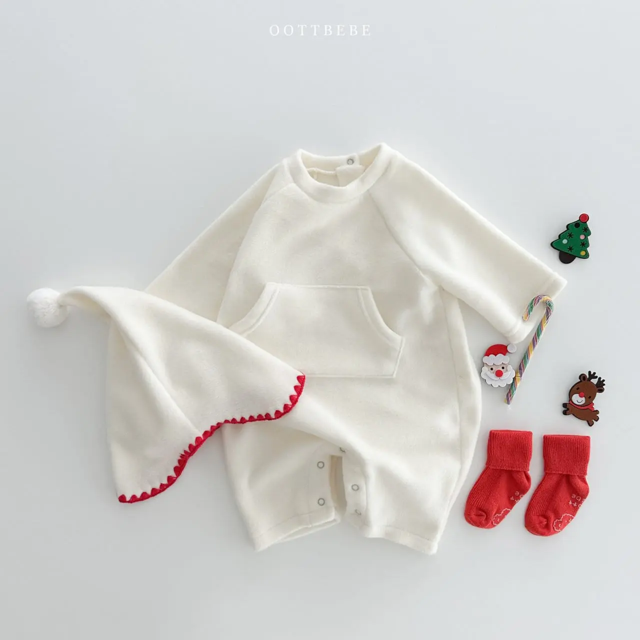 Oott Bebe - Korean Baby Fashion - #babyboutique - Xmas Fleece Body Suit
