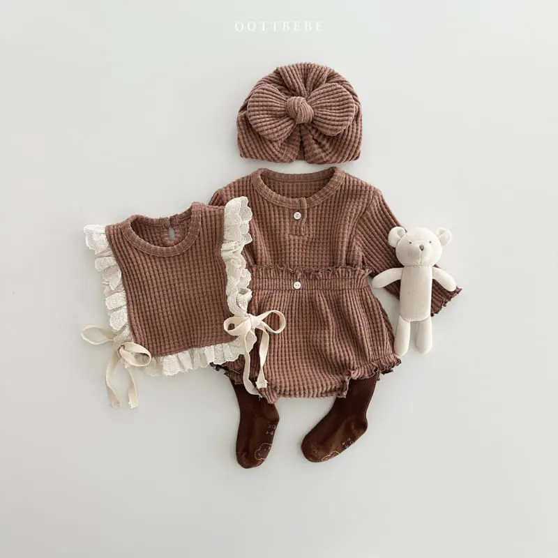 Oott Bebe - Korean Baby Fashion - #babyboutiqueclothing - Waffle Bloomer Set - 3