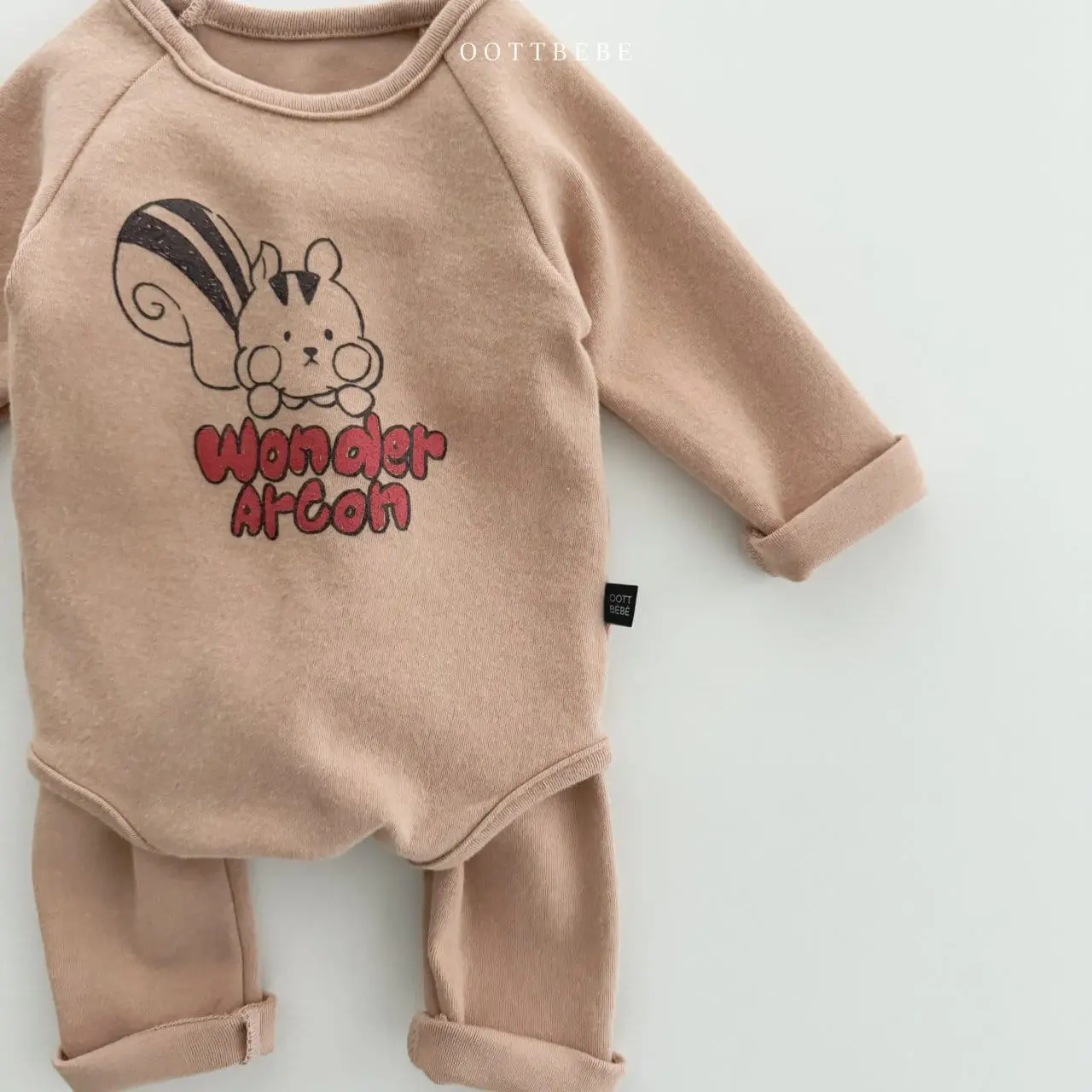 Oott Bebe - Korean Baby Fashion - #babyboutiqueclothing - Drawing Bodysuit Leggings Set - 8