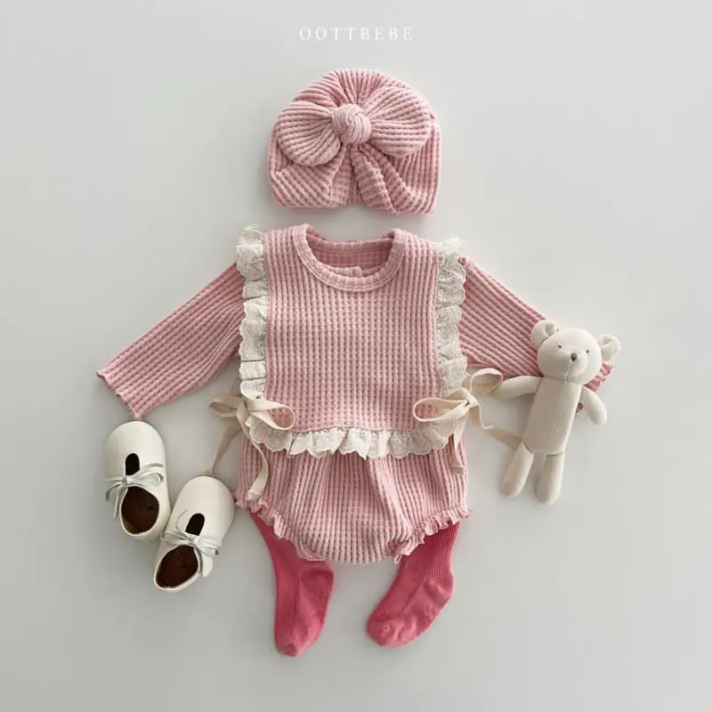 Oott Bebe - Korean Baby Fashion - #babyfashion - Waffle Bloomer Set - 5
