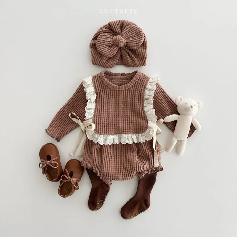 Oott Bebe - Korean Baby Fashion - #babyfever - Waffle Bloomer Set - 6