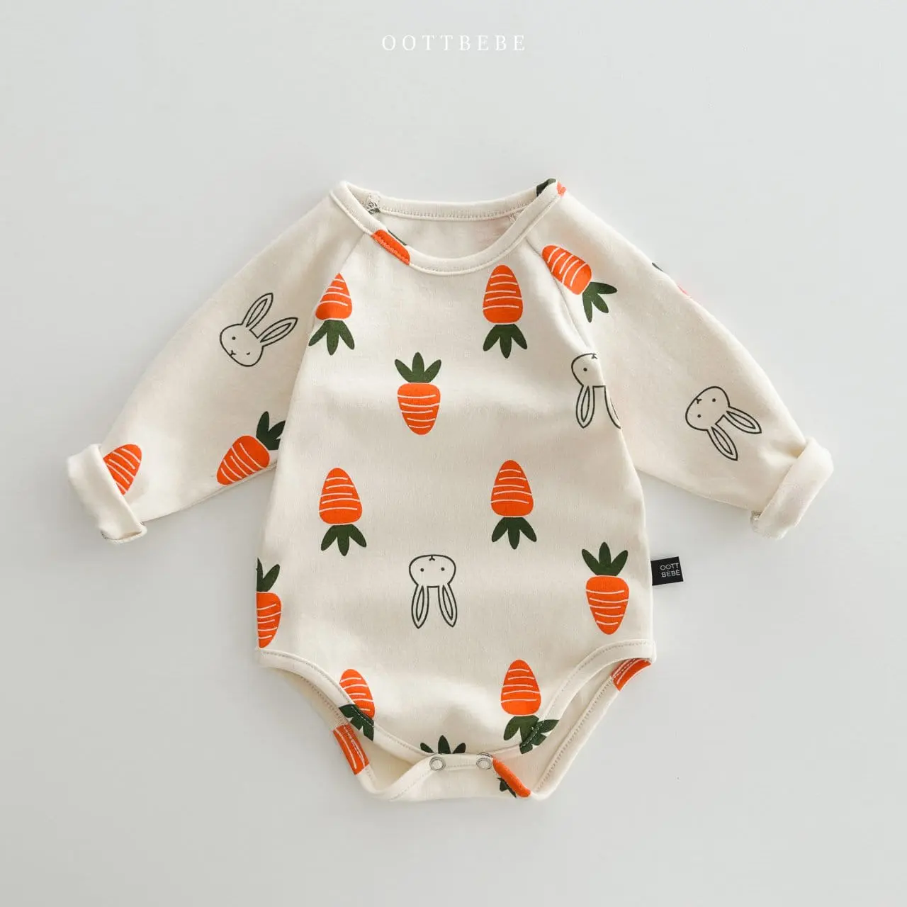 Oott Bebe - Korean Baby Fashion - #babygirlfashion - Long Sleeves Vegetable Bodysuit Set