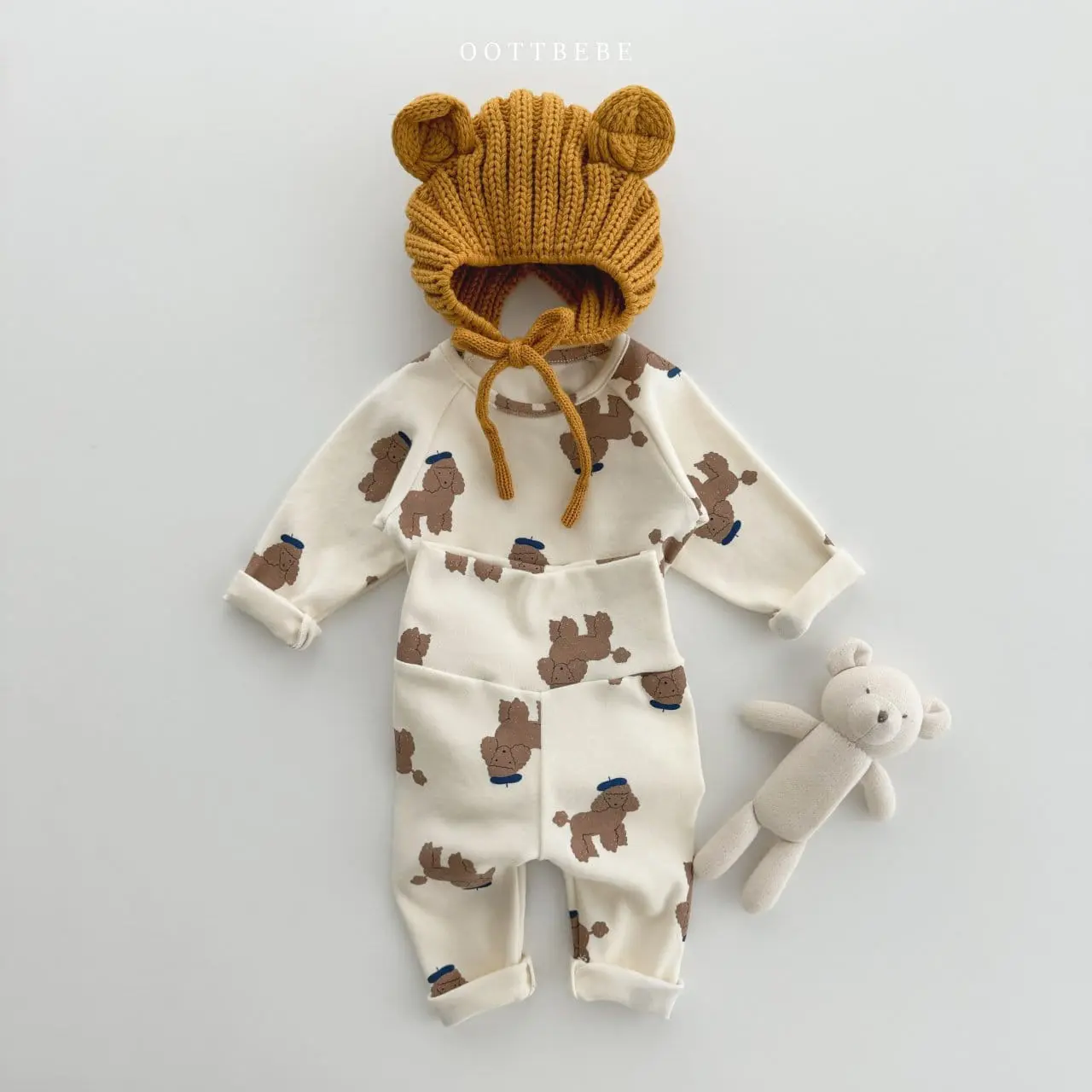 Oott Bebe - Korean Baby Fashion - #babylifestyle - Animal Painting Bodysuit Leggings Set