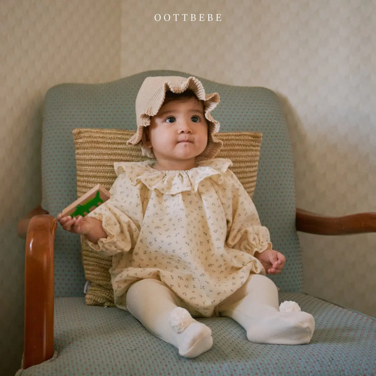 Oott Bebe - Korean Baby Fashion - #babyoninstagram - Flower Frill Body Suit