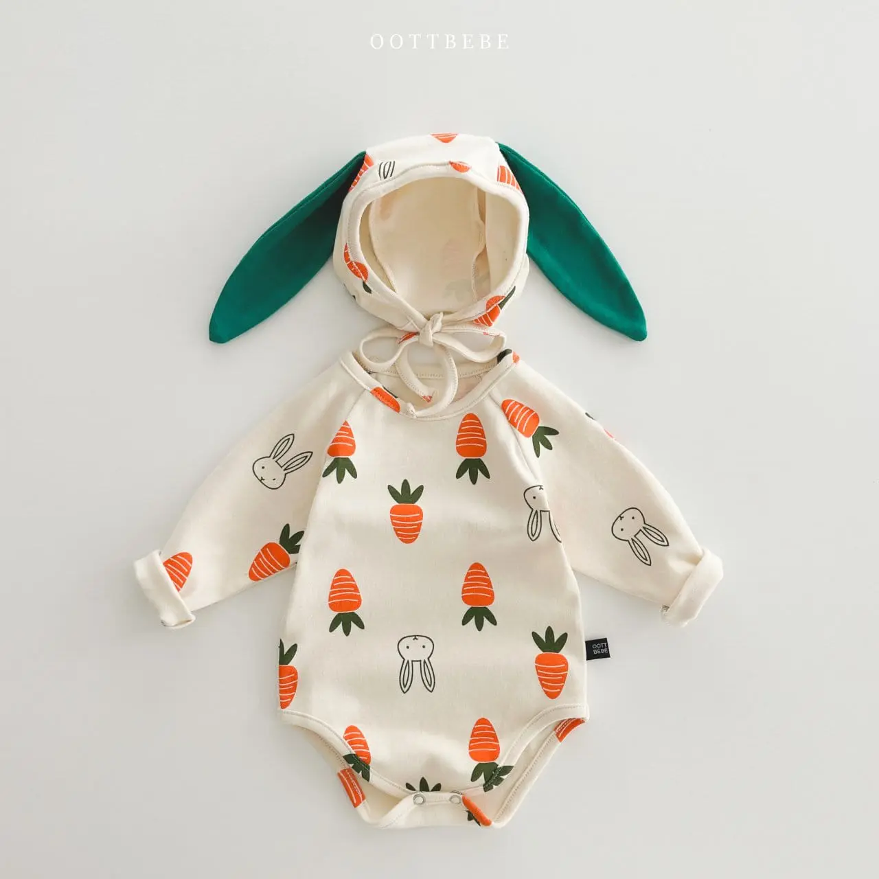Oott Bebe - Korean Baby Fashion - #babyoninstagram - Long Sleeves Vegetable Bodysuit Set - 3