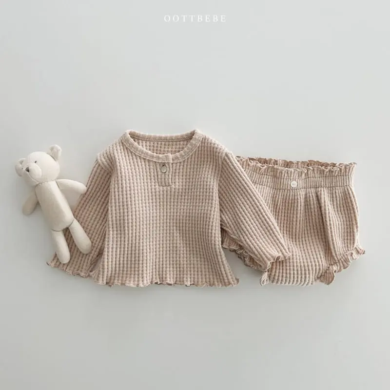 Oott Bebe - Korean Baby Fashion - #babyootd - Waffle Bloomer Set - 10