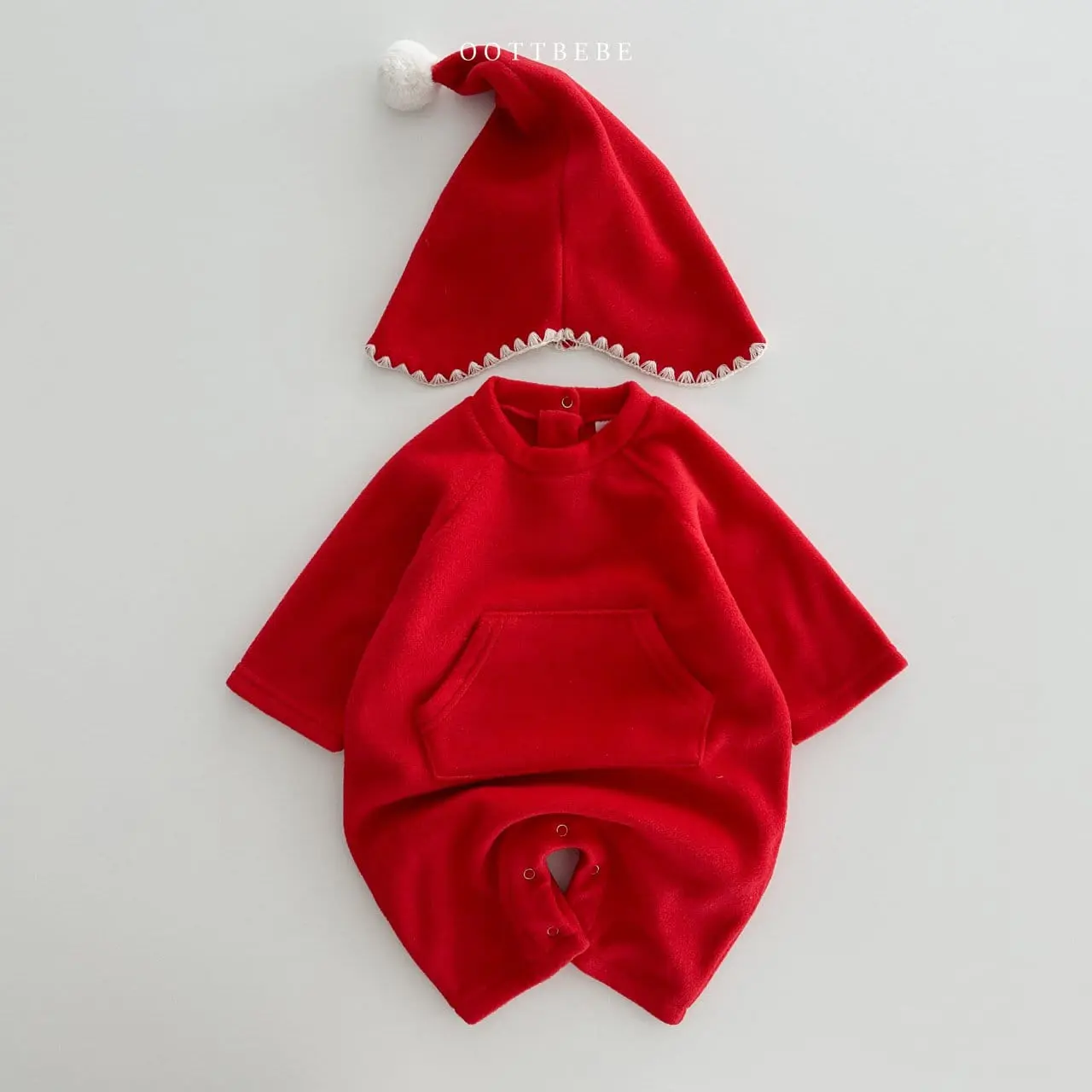 Oott Bebe - Korean Baby Fashion - #babyootd - Xmas Fleece Body Suit - 9