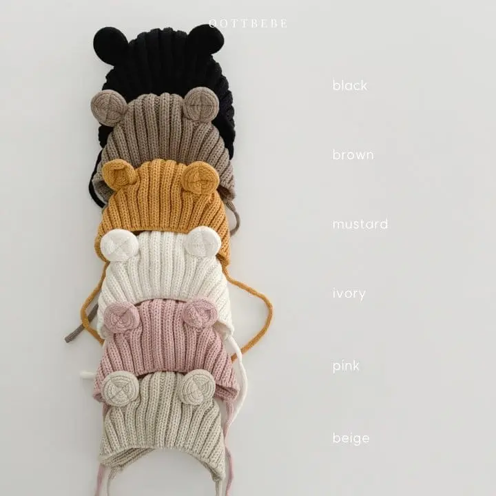 Oott Bebe - Korean Baby Fashion - #babyootd - Bear Ear Muffler Hats - 7