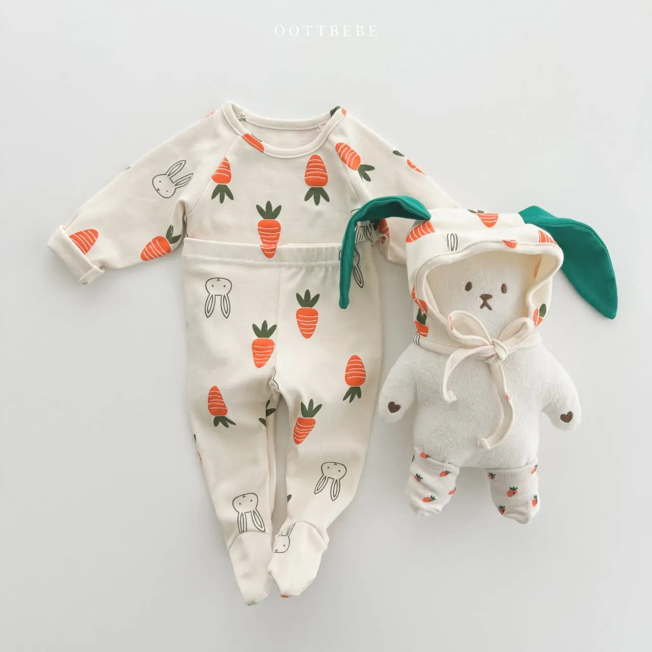 Oott Bebe - Korean Baby Fashion - #babyoutfit - Long Sleeves Vegetable Bodysuit Set - 5