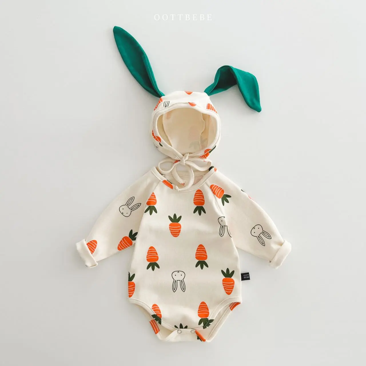 Oott Bebe - Korean Baby Fashion - #babyoutfit - Long Sleeves Vegetable Bodysuit Set - 6