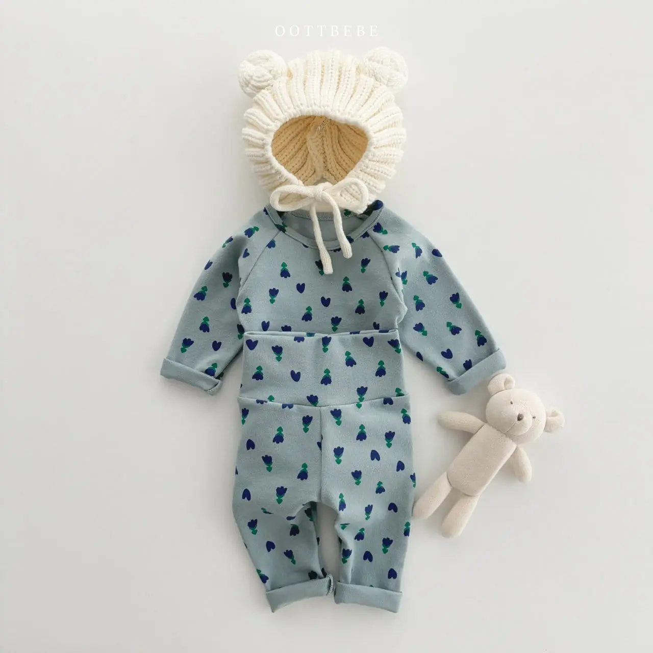 Oott Bebe - Korean Baby Fashion - #babyootd - Animal Painting Bodysuit Leggings Set - 4