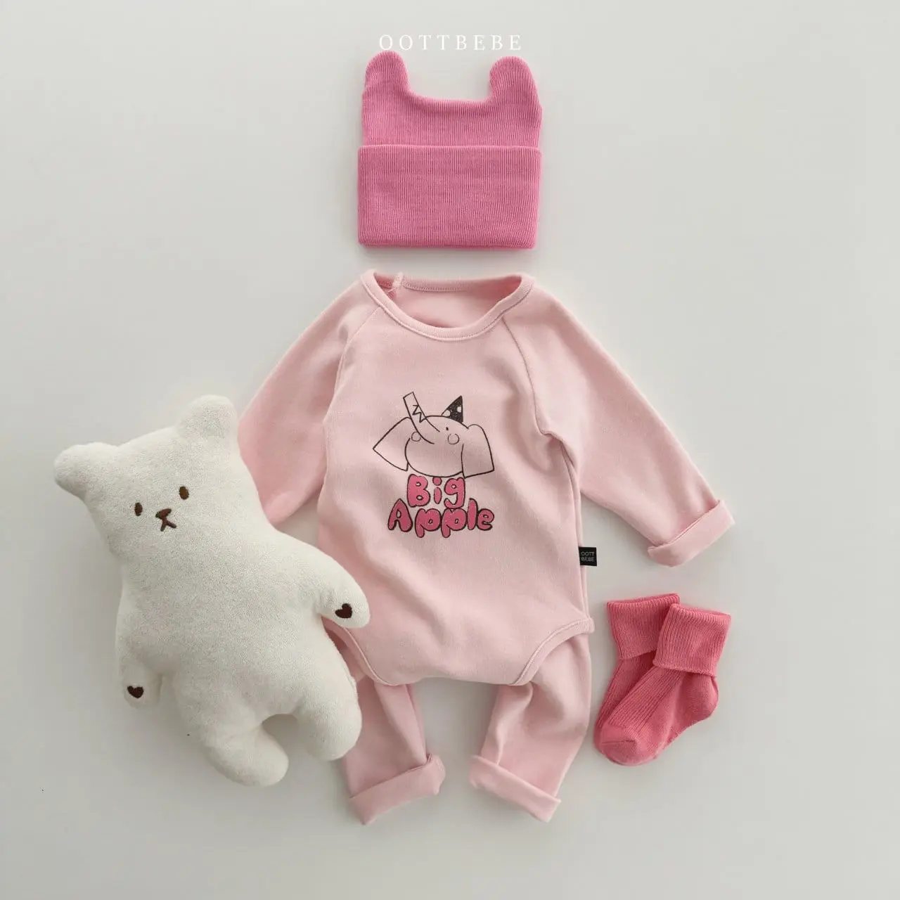 Oott Bebe - Korean Baby Fashion - #babyoutfit - Drawing Bodysuit Leggings Set - 2
