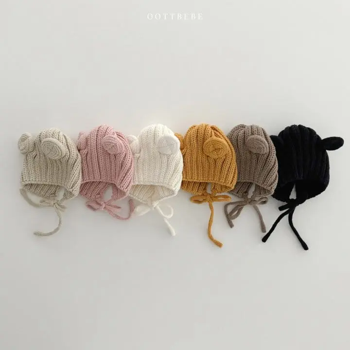 Oott Bebe - Korean Baby Fashion - #onlinebabyshop - Bear Ear Muffler Hats - 12