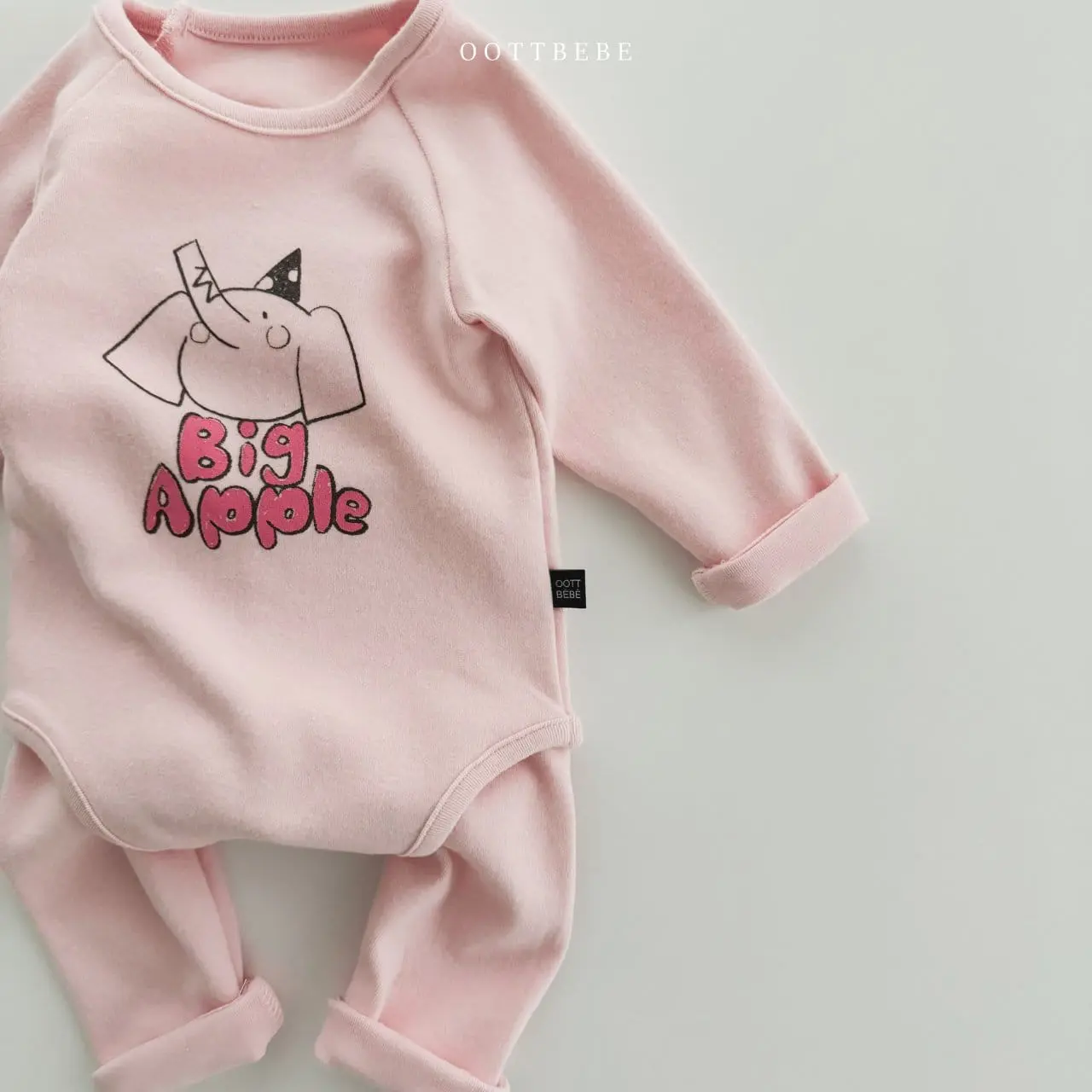 Oott Bebe - Korean Baby Fashion - #smilingbaby - Drawing Bodysuit Leggings Set - 6