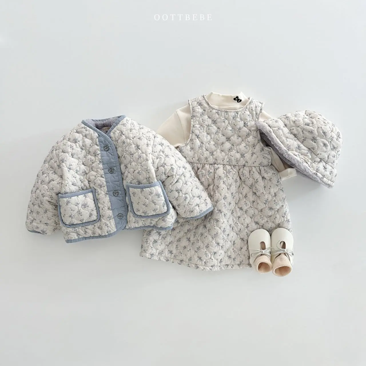 Oott Bebe - Korean Children Fashion - #Kfashion4kids - Sage Flower Padding Jumper - 9