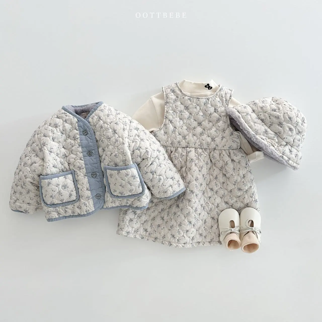 Oott Bebe - Korean Children Fashion - #Kfashion4kids - Sage Padding One-Piece - 6
