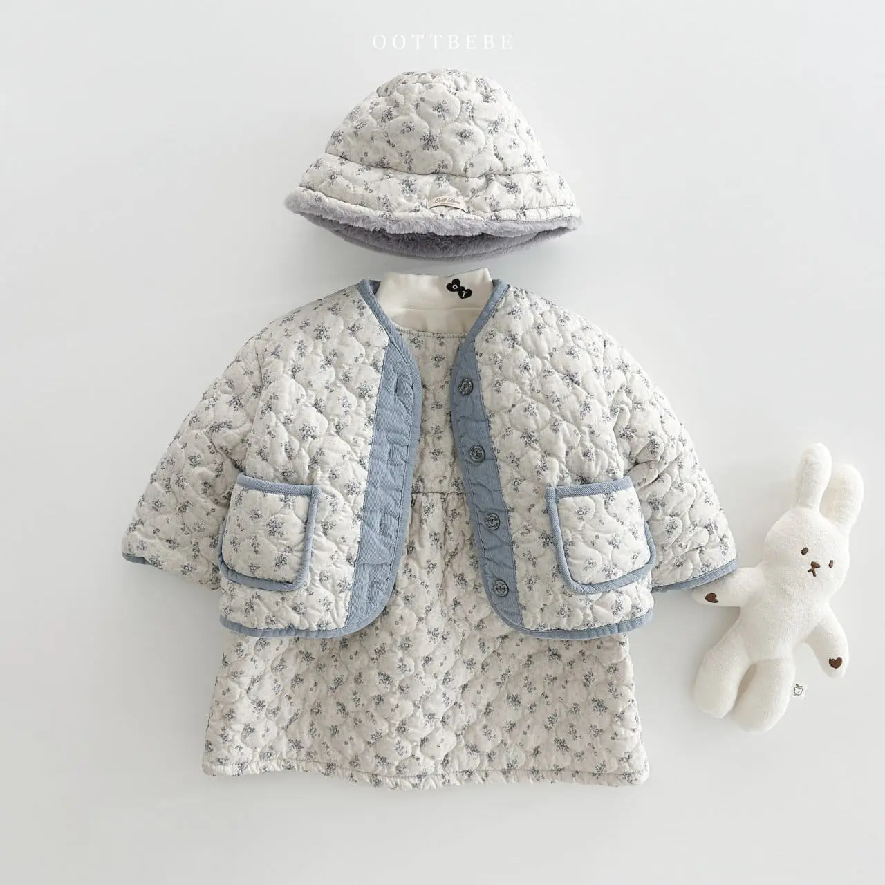 Oott Bebe - Korean Children Fashion - #childofig - Sage Flower Padding Jumper