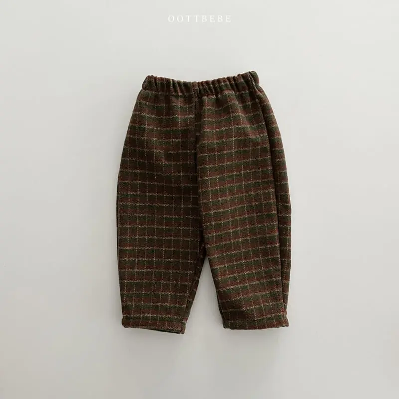 Oott Bebe - Korean Children Fashion - #designkidswear - Choco Check Pants - 12