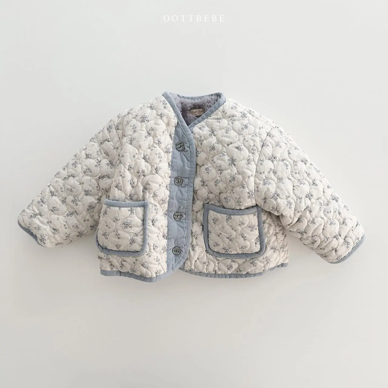 Oott Bebe - Korean Children Fashion - #designkidswear - Sage Flower Padding Jumper - 4