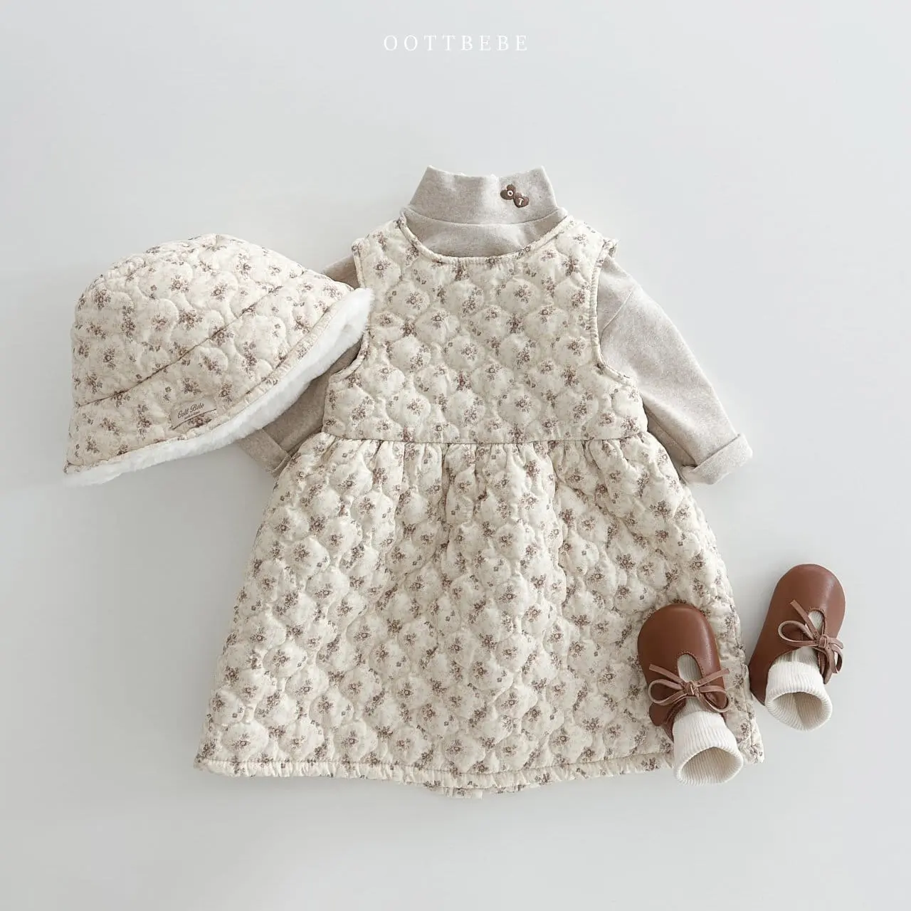 Oott Bebe - Korean Children Fashion - #discoveringself - Sage Padding One-Piece
