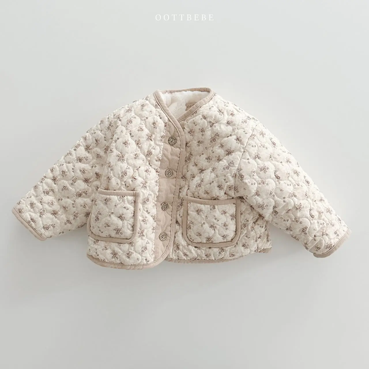 Oott Bebe - Korean Children Fashion - #fashionkids - Sage Flower Padding Jumper - 5