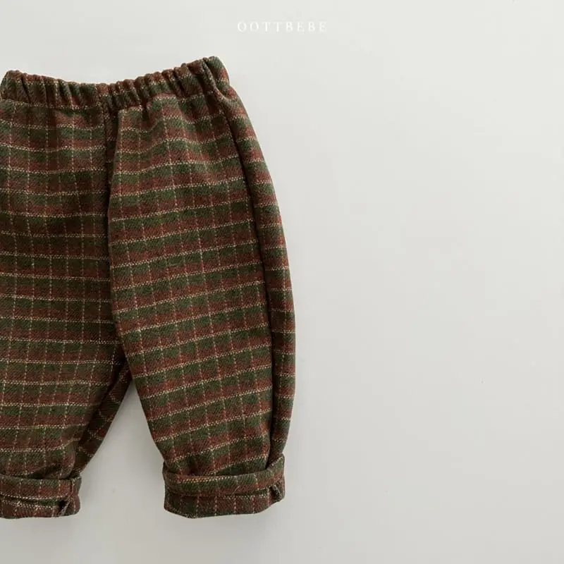 Oott Bebe - Korean Children Fashion - #littlefashionista - Choco Check Pants - 5