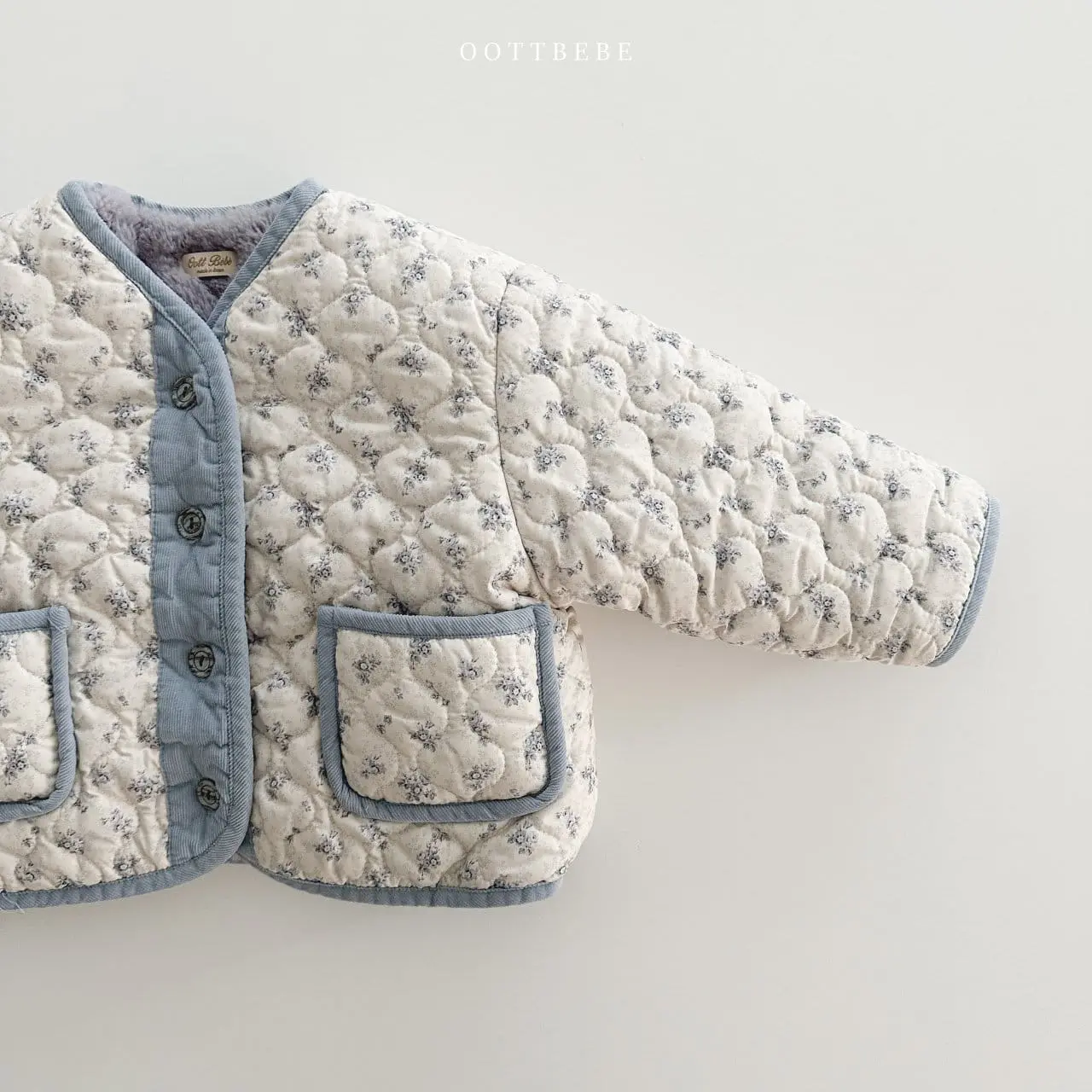 Oott Bebe - Korean Children Fashion - #minifashionista - Sage Flower Padding Jumper - 12