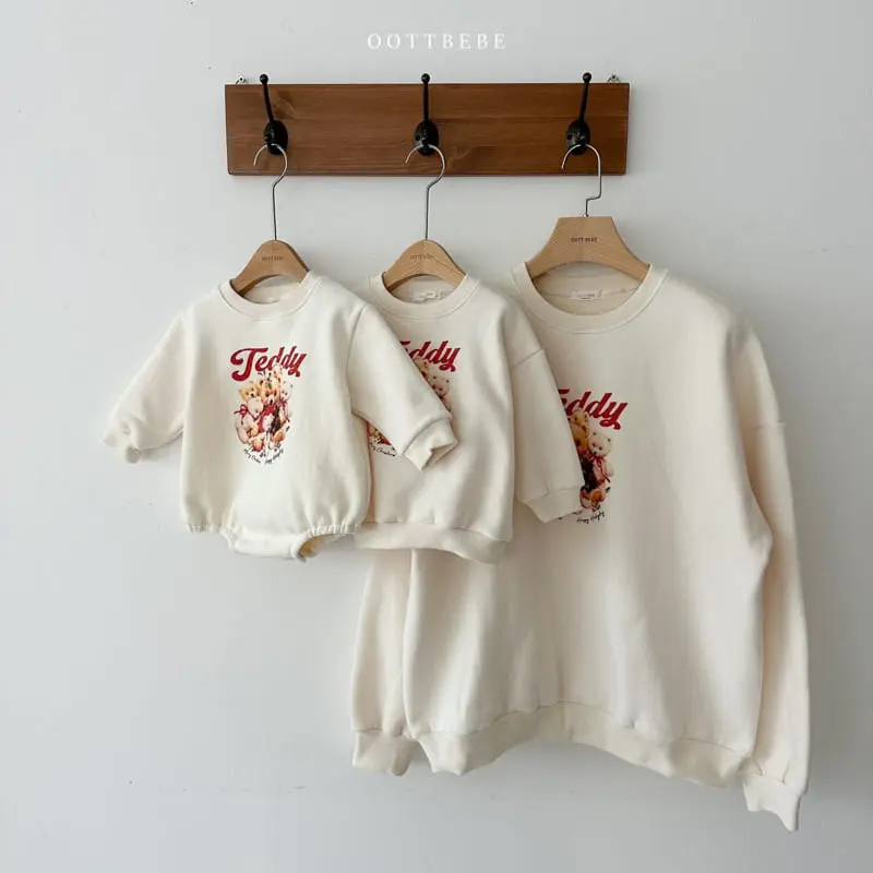 Oott Bebe - Korean Children Fashion - #minifashionista - Big Teddy Sweatshirt Mom - 4